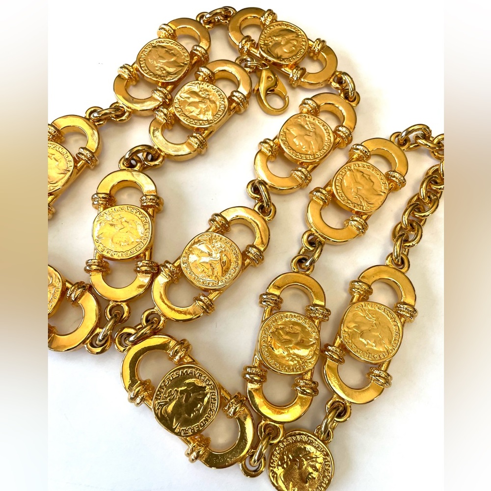 Fantastic Vintage Gold Plated Coin Belt.